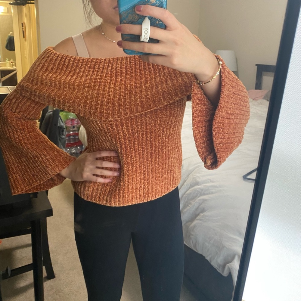 Cozy off the shoulder knit sweater